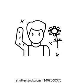 Man, daisy, allergy icon. Element of allergy icon