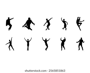 Man Dance Silhouette Element Set