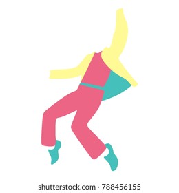 A man dance in unique illustration of memphis. Style art of 1950s, 1960s, 1970s.