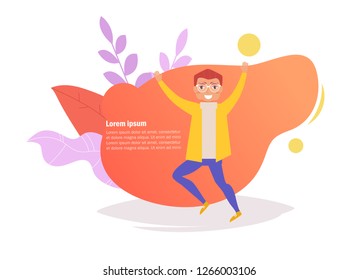 Man dance Vector. Cartoon. Isolated art on white background. Flat