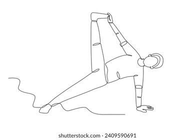 A man danced happily. Dancing one-line drawing