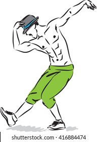 man dancer hip hop illustration