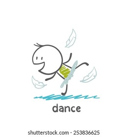 man dances ballet illustrator