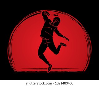 A man dancing, Action graphic vector