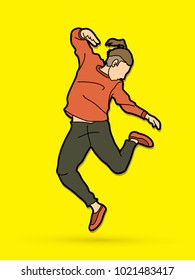 A man dancing, Action graphic vector