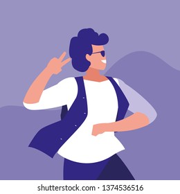 man dancing avatar character