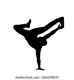 Man Dancing  Break Dance Or Street Dance Vector Silhouette