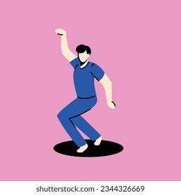 El concepto de color del hombre bailando. Ilustración digital para página web, aplicación móvil, promoción.