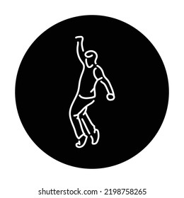 Man dancing color line icon. Pictogram for web page, mobile app, promo.