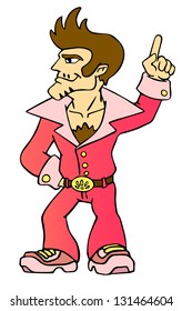 Man dancing disco. Vector illustration.