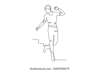 A man dancing enjoy. Dancing one-line drawing