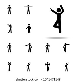 man dancing, finger icon. Man Pointing Finger icons universal set for web and mobile