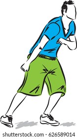 man dancing fitness vector illustration