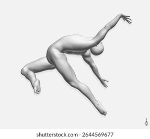 O homem está dançando. Atividades de ginástica para a comunidade de saúde e fitness ícone. Símbolo desportivo. Elemento de design. Ilustração vetorial 3D para apresentação, cartaz, capa ou brochura.