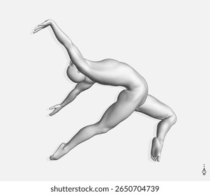 O homem está dançando. Atividades de ginástica para a comunidade de saúde e fitness ícone. Símbolo desportivo. Elemento de design. Ilustração vetorial 3D para apresentação, cartaz, capa ou brochura.