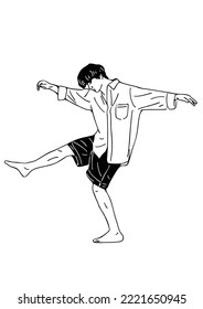man dancing happy
hand drawn art illustration people lifestyle