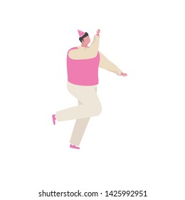 Man dancing and having fun at a birthday party