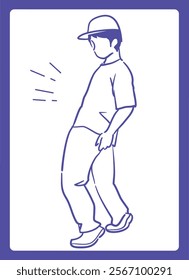 Man dancing hiphop. Vector illustration.