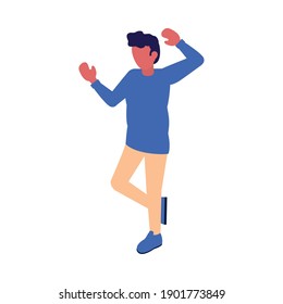 icono de danza del hombre sobre fondo blanco, diseño colorido, ilustración vectorial