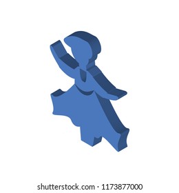Man dancing isometric left top view 3D icon