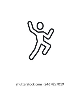 Man Dancing linear icon. Action line customizable illustration. Contour symbol. Vector isolated outline drawing. Editable stroke