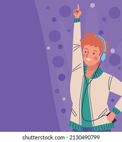 man dancing with mp3 character