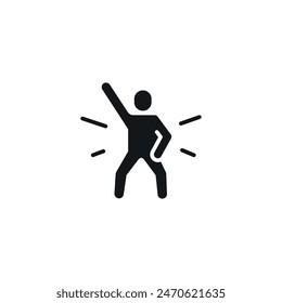 Man dancing. Party simple glyph icon. Vector solid isolated black illustration.