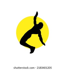man dancing people simple silhouette