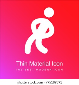 Man dancing red and pink gradient material white icon minimal design