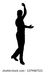 Man dancing sevillanas part 5. Silhouette in vector