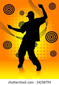 A Man Dancing In Silhouette