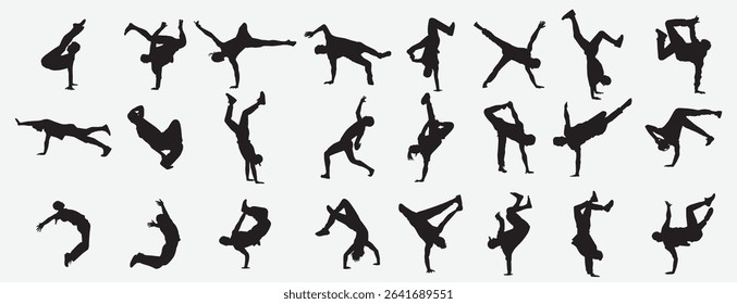 man dancing silhouette design vector