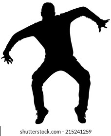 Man Dancing Silhouette, Vector 