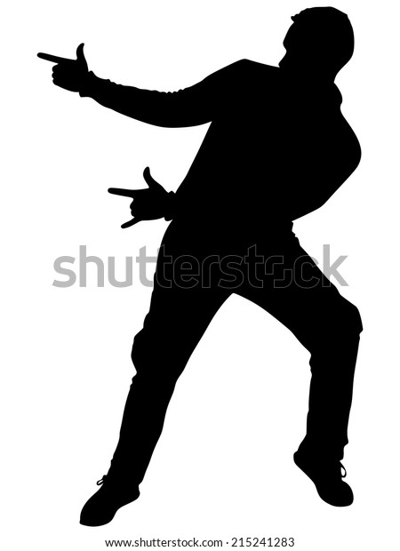 Man Dancing Silhouette Vector Stock Vector (Royalty Free) 215241283 ...