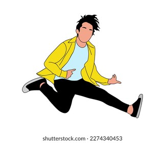Man dancing street dance in urban hip hop style.
