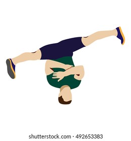 Man dancing street dance in urban hip hop style. 