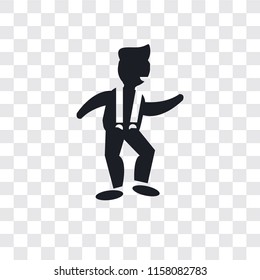 Man dancing vector icon isolated on transparent background, Man dancing logo concept