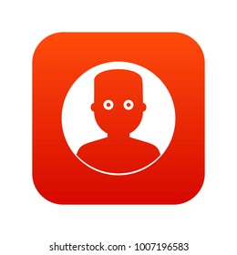Man in the dark icon digital red for any design isolated on white vector illustration