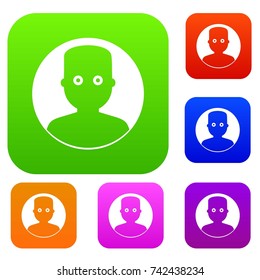 Man in the dark set icon color in flat style isolated on white. Collection sings vector illustration