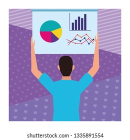 man with datachart