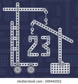 Man day russian card |  Creative vector 23 february illustration with cranes and numbers