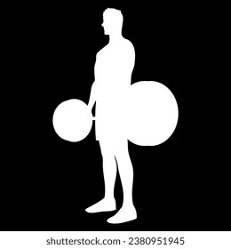 man deadlift exercise gym logo silhouette