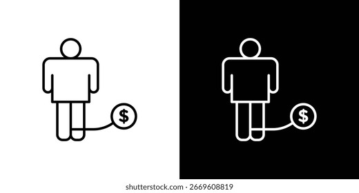 Man with debt icon symbol template for graphic and web design collection logo vector illustration