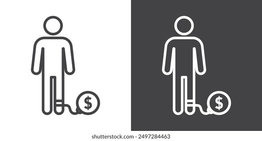 Man with debt icon vector logo set collection for web app ui
