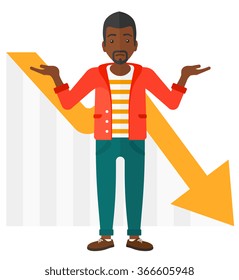 Man with declining chart.