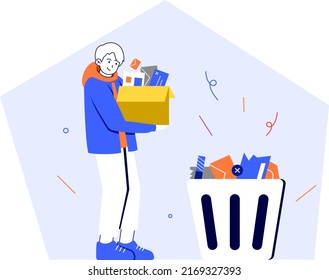Man Deleting Data Illustration Concept
