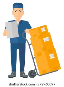 Man delivering boxes.