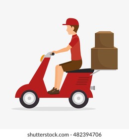 man delivering boxes design isolated