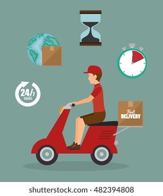 man delivering boxes design isolated