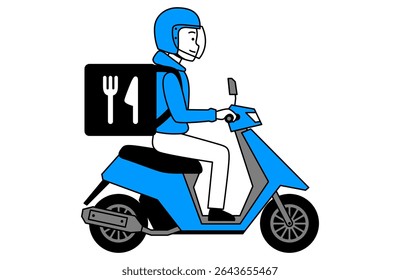 Man delivering food on a moped